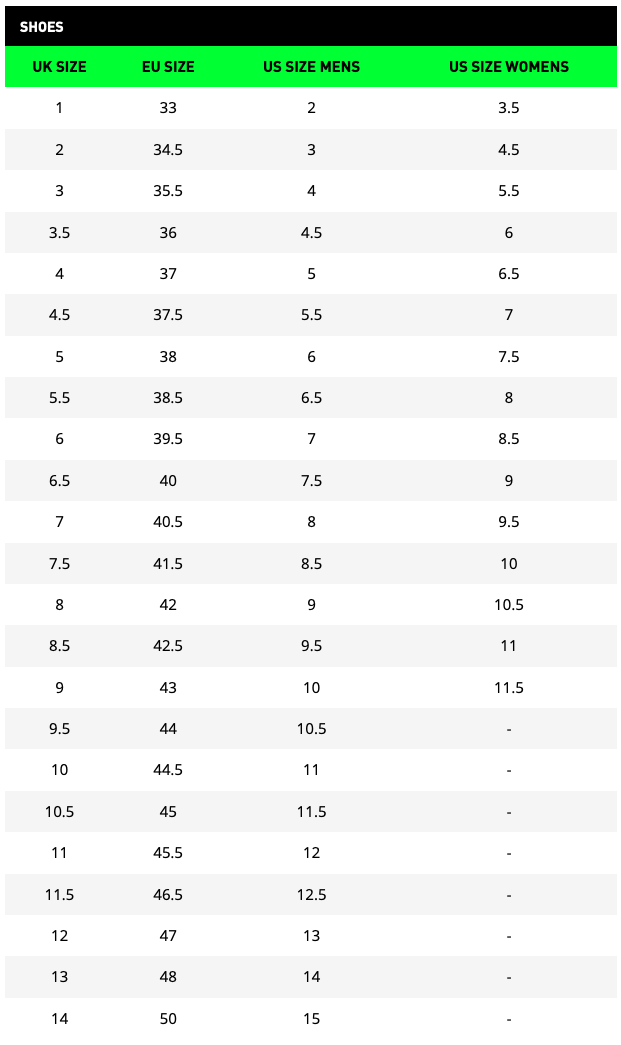 inov8 size guide