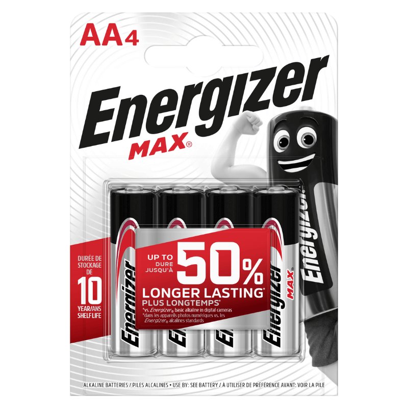 Energizer Rechargeable Battery, AA, 1.5V, Pack of 4