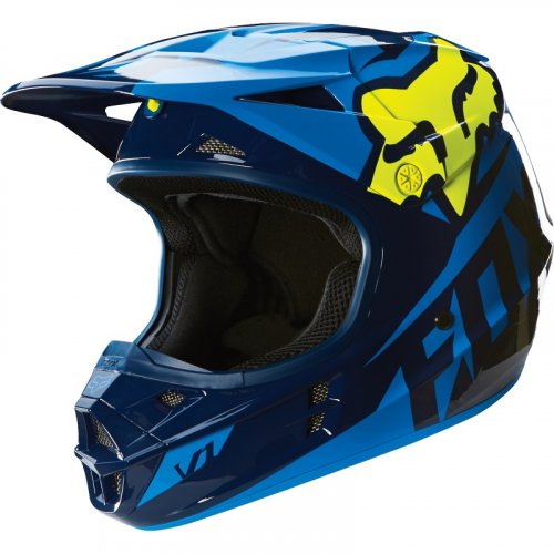 Fox V1 Race 16 Helmet (blue/yellow)