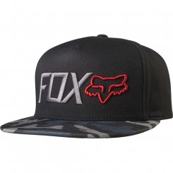 Fox Obsessed Stripe Snapback Hat (black camo)